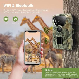 MAXDONE 1440P 32MP No Glow Night Vision Motion Activated IP66 Trail WiFi Game Camera