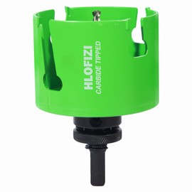 HLOFIZI 3-1/2" Carbide Tipped Hole Saw 3.5 Inch for Cutting Hardwood, Drywall, Plaster, Ceiling Sheetrock, Fiberglass, Up to 3X Longer, Green