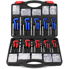 SEDY Helicoil Thread Repair Tool Kit: 320-Piece Metric SAE Heli Coil Rethreading Insert Drill Bits Spark Plug Automotive Engine Motor Stud Bolt Tap Universal Threaded Restorer Restoring Rethread