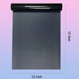 ASIMEROD Glitter HTV Heat Transfer Vinyl Rolls- 12" x 10ft. Glitter Iron on Vinyl for DIY T-Shirts, Glitter for All Cutters, Heat Transfer Vinyl (Black)