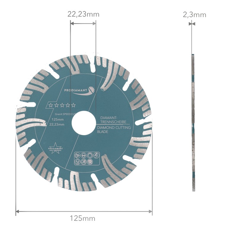 PRODIAMANT Professional Diamond Cutting Disc Granite Super Speed Cut 125