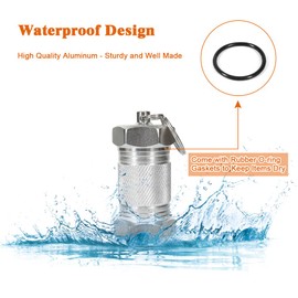 Shintop 2PCS High Capacity Aluminum Container Keychain Waterproof Pill Container