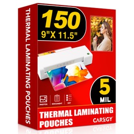 CAREGY Thermal Laminating Pouches,150 Pack Laminating Sheets, 5 Mil, 9 x 11.5 Inches Lamination Sheet Paper for Laminator, Round Corner Letter Size, Office and School Supplies