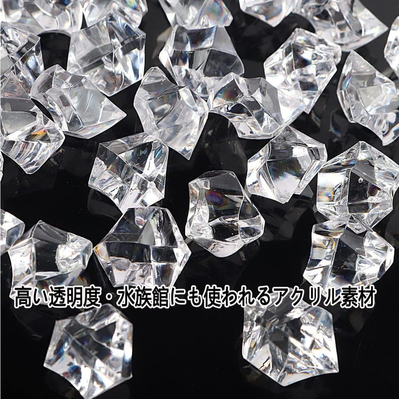 Dekori Fake Ice Cubes, Acrylic, Transparent, Irregular Crystal, Wedding, Bar