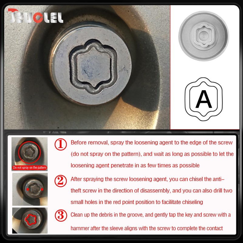 JEUCLEL Type A Wheel Locking Nut Key Compatible with Land