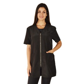 Ladybird Line Rhinestone Zipper Groomer Jacket Ideal for Pet Groomers Water Resistant and Hair Resistant | Small