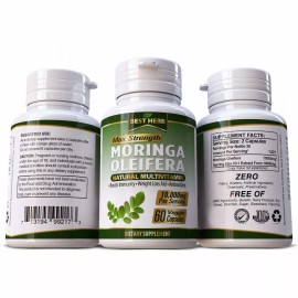 Moringa Oleifera Leaf Pills 60 Capsules Natural Multi Vitamin 10 000mg Organic