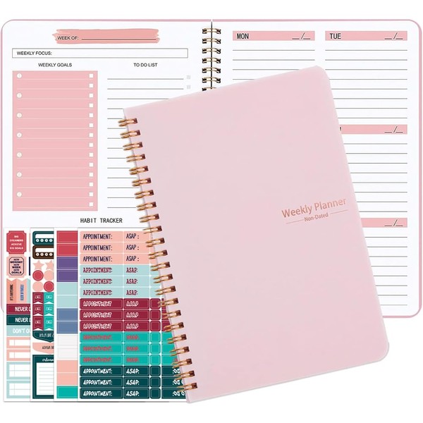 To Do List Notebook, A5 Weekly Undated, Weekly Planner Notebook