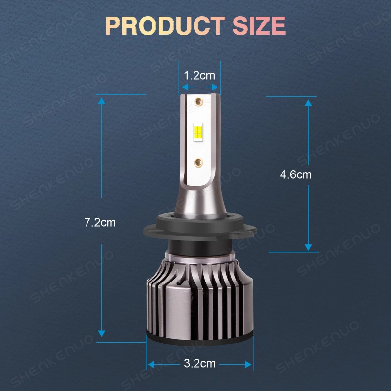 SHENKENUO 4x H7 LED Headlight Bulb Kit High Low Beam
