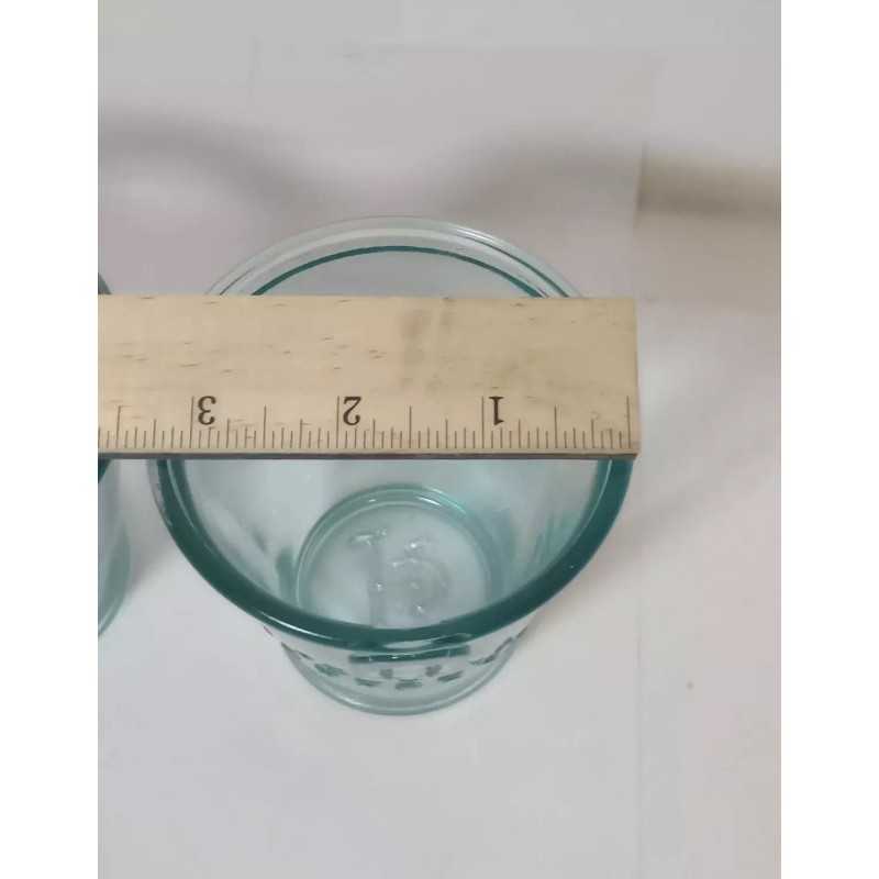 Herradurra Set of 2 Tequila Herradura Rocks Glasses Clear Blue/Green