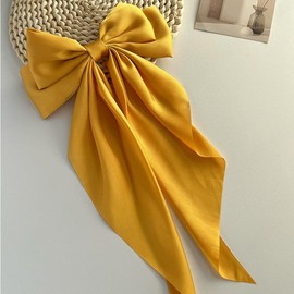 Satin Big Ribbon Barrette Yellow Ribbon Clip Lolita Yume Cute Gothic Lolita Hair Clip Hairpin Hair Accessory