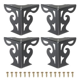 PATIKIL 3 Inch Hollow Out Furniture Legs, Set of 4 Modern Metal Triangle Couch Feet Replacement Sofa Legs for Cabinet Dresser Cupboard Table Chair Ottoman Bookcase Wardrobe, Black