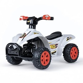 Hot Wheels - 6V ATV Quad for Kids, Powerful and Safe Ride-On Toy with Rechargeable Battery, Forward and Reverse Driving, Max Weight Capacity of 55 LBS, Ages 2-3 Years