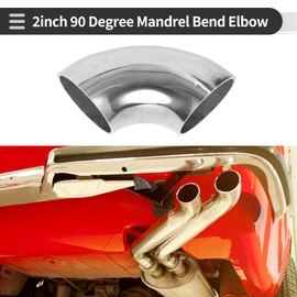 Motoforti 4 Pcs 90 Degree Mandrel Bend Elbow Car Modified Exhaust Pipe Tubing Piping 2" Inch OD Thickness 2mm/14GA 51x125x2mm 201 Stainless Steel 4pcs