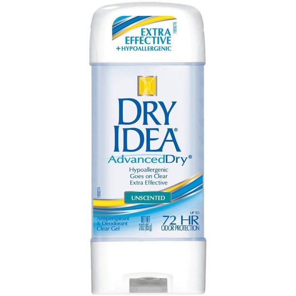 Dry Idea Advanced Dry Antiperspirant & Deodorant, Clear Gel, Unscented 3 Oz - (Value Pack of 3)