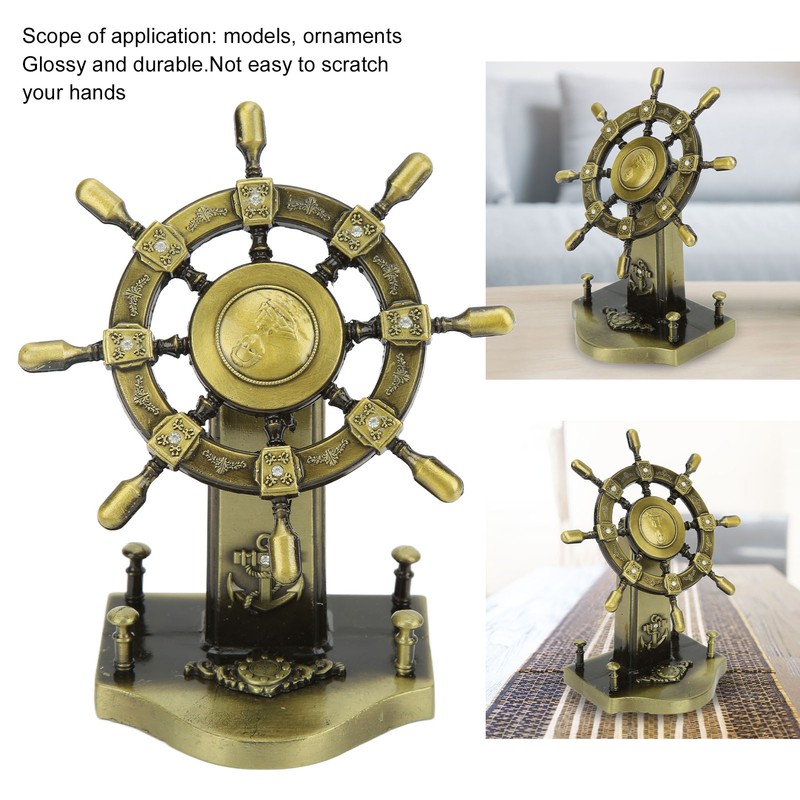 Pirate Decor Alloy Retro Style Glossy Durable Nautical Rudder Ornaments