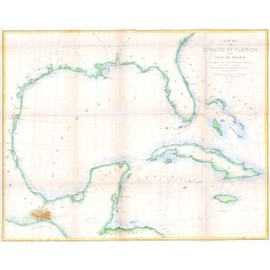 Andrews Map of Florida, Cuba and the Gulf of Mexico. Map of the Straits of Florida and Gulf of Mexico. REPRODUCTION