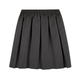 ASD Accessories Box Pleated School Uniform Skirt for Girls Round Elasticated Waist Black Grey Navy Colors