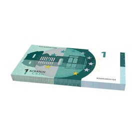 Scratch Lover 100 x 1 € Scratch Cash Fac-Similar Euro Imitation Money for Playing, Real Size Absolute Novelty