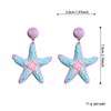 Anmpab Boho Raffia Starfish Earrings Raffia Straw Wrapped Starfish Drop