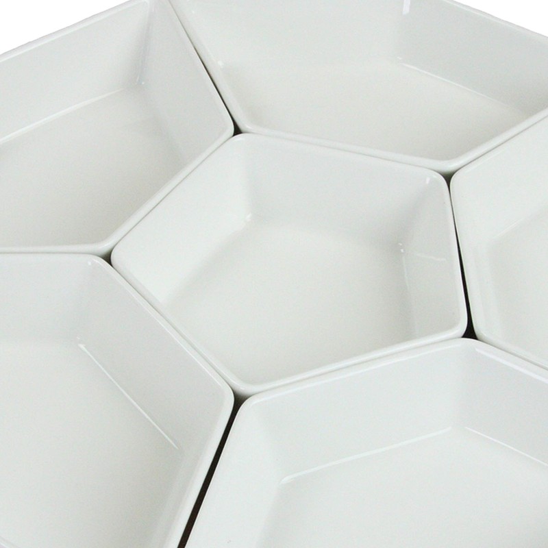 Elama Signature 12 Inch 7pc Lazy Susan Appetizer and Condiment