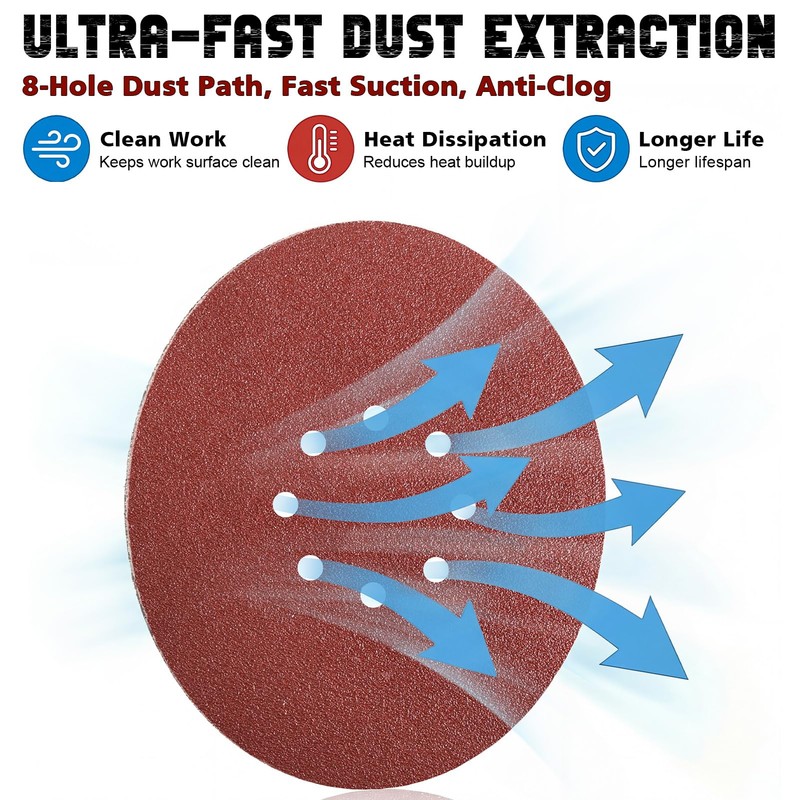 9 Inch 8 Hole Drywall Sanding Disc, 180 Grit 15