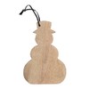 Creative Co-Op Mango Wood Snowman Shaped Cheese/Cutting Board with Leather