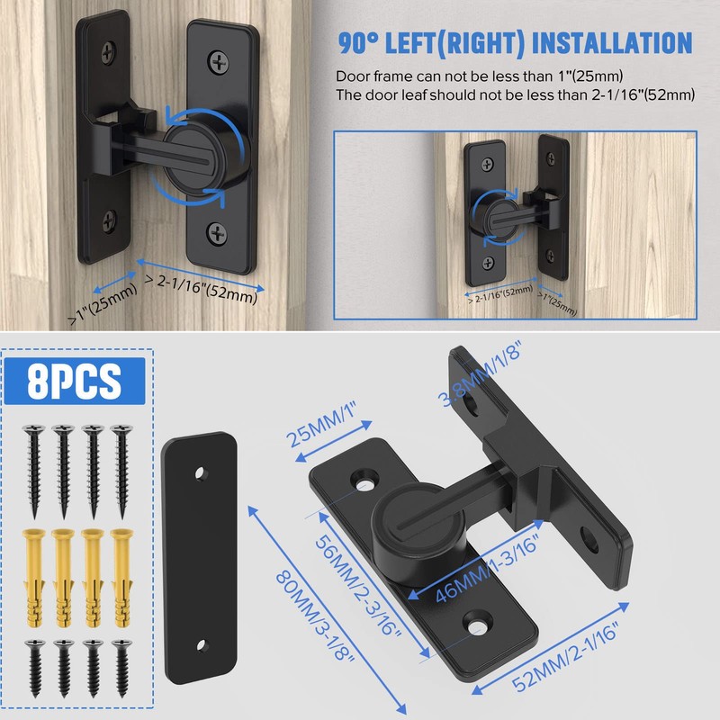 90 Degree Flip Barn Door Lock, Heavy Duty Sliding Gate