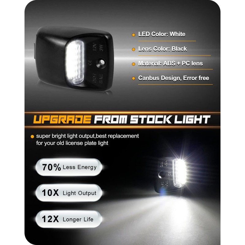 RUXIFEY Luces LED para placa de matrícula con enchufe compatible