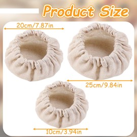 Sauerteig Starterglas Stoffabdeckungen, 3 Stück Stoffbezug für Sauerteig Starter Glas, Wiederverwendbare Baumwollstoff Stoffabdeckung zum Backen von Sauerteigbrot