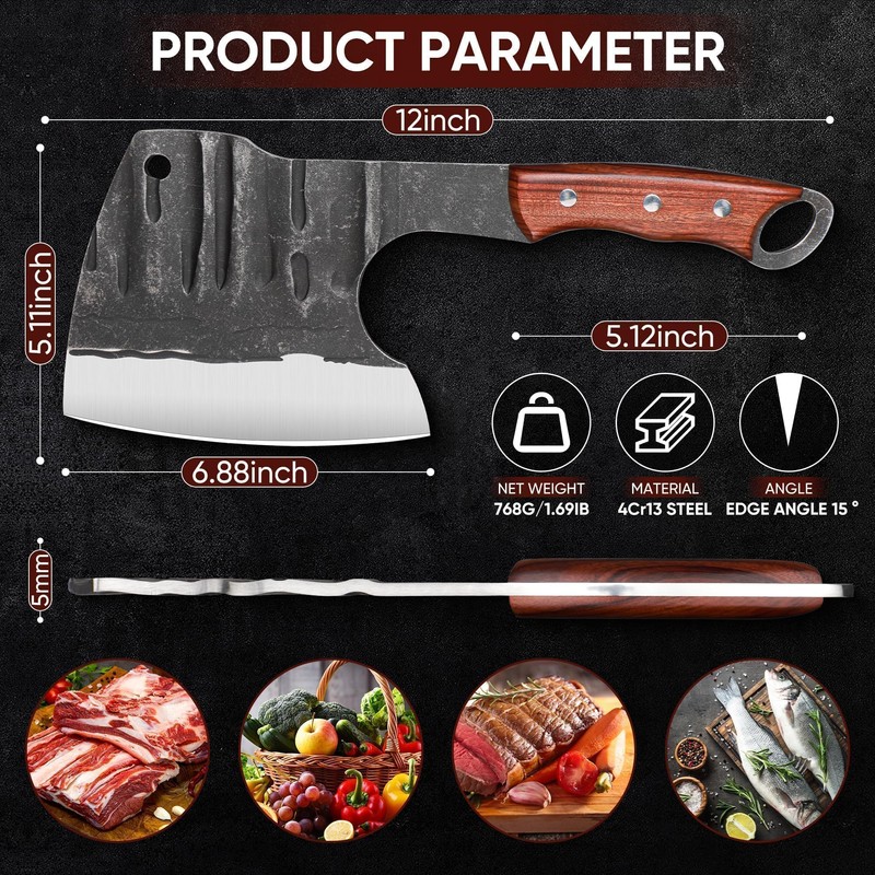Dream Reach Meat Bone Cleaver - Knife for Meat Cutting,