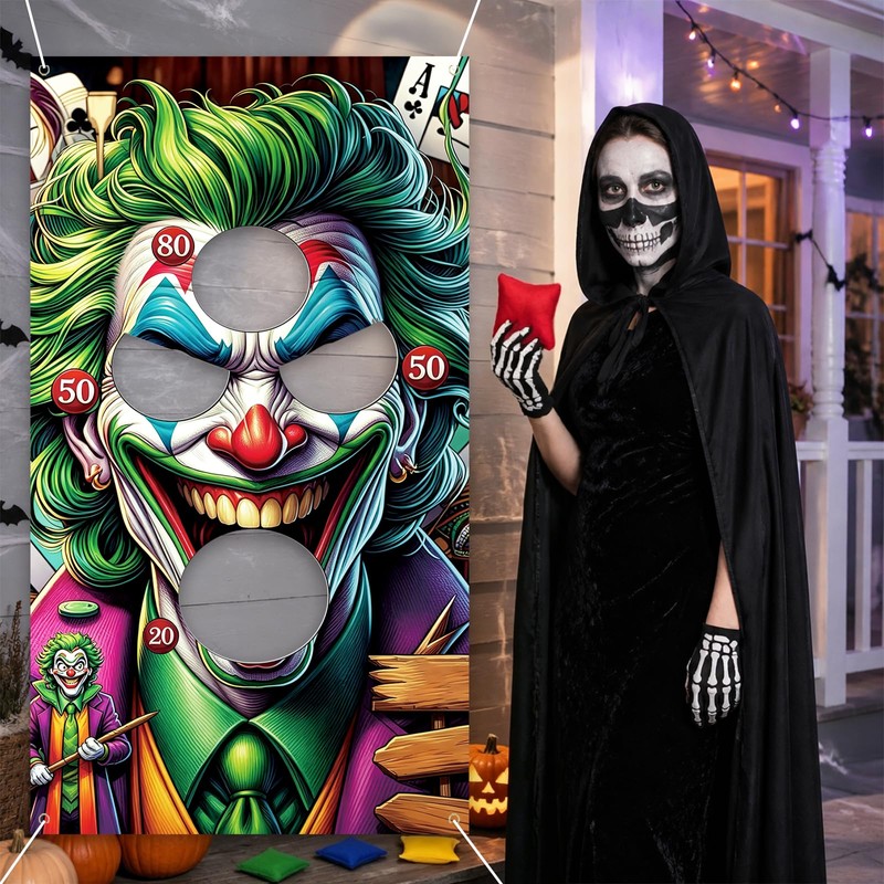 6Pcs Halloween Clown Bean Bag Toss Game Set
