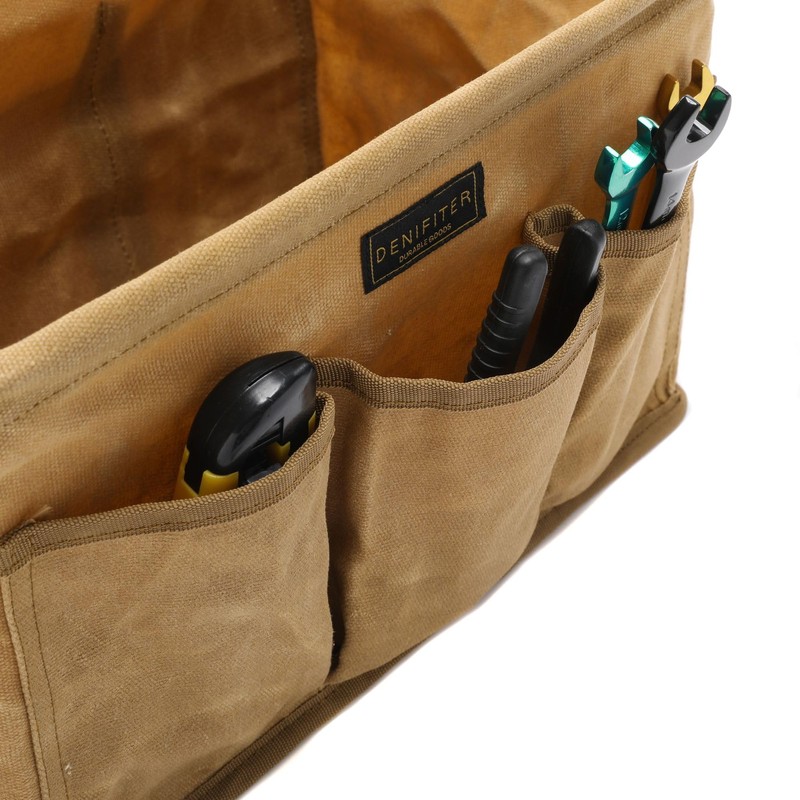 Denifiter Tool Bag, Heavy Duty 16 Oz Waxed Canvas Tool