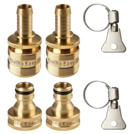 Gorilla Easy Connect Hose Repair Kit - Female Connector with Integrated Barb and Male Connector with 3/4 Inch GHT Threads - 2 Sets