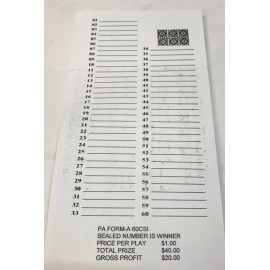 "12" -  # 60 Sure Tip Boards (1-60)  Bingo/Jar Tickets Free Shipping
