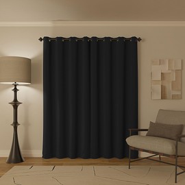Sun Zero Nordic 2-Pack Theater Grade Noise Reducing Extreme 100% Blackout Grommet Curtain Panel Pair, 52" x 96, Coal Gray, 52" x 96"