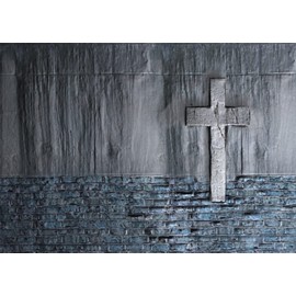 Loccor Fabric 6x4ft Old Wall with Cross Easter Backdrop He is Risen Photography Background 50 Anniversary Decors Christianity Baptism Religion Vintage Video Photo Shoot Studio Props Church Tapestry