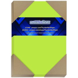 200 Bright Lime Green 65lb Cover|Card Paper - 5 X 7 Inches Photo|Card|Frame Size - 65 lb/pound Light Weight Cardstock - Quality Printable Smooth Surface for Bright Colorful Results