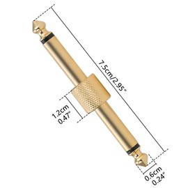 Musiin Guitar Single Block Connection Line Audio Jack Connector Straight Gold Effects Pedal Ultra Short Patch Cable (4 Sets)