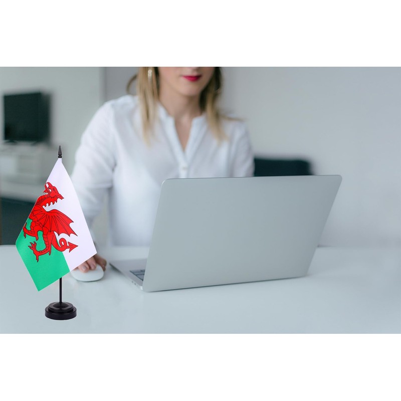 WXTWK 2 Pack National Table flag with black base (Welsh)