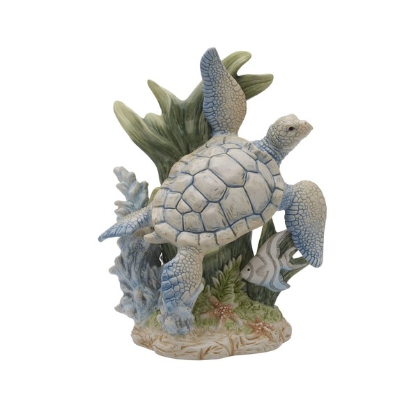 Fitz and Floyd Coastal Home Sea Turtle Ceramic Figurine 10.25