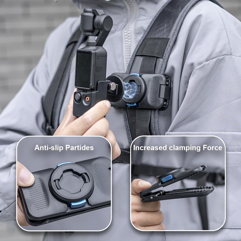 SUREWO Osmo Pocket 3 Magnetic Quick Release Backpack Clip Mount,