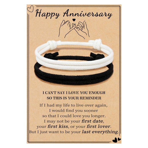 Btysun Matching Couples Bracelets Anniversary Engagement Gifts for Couples Adjustable