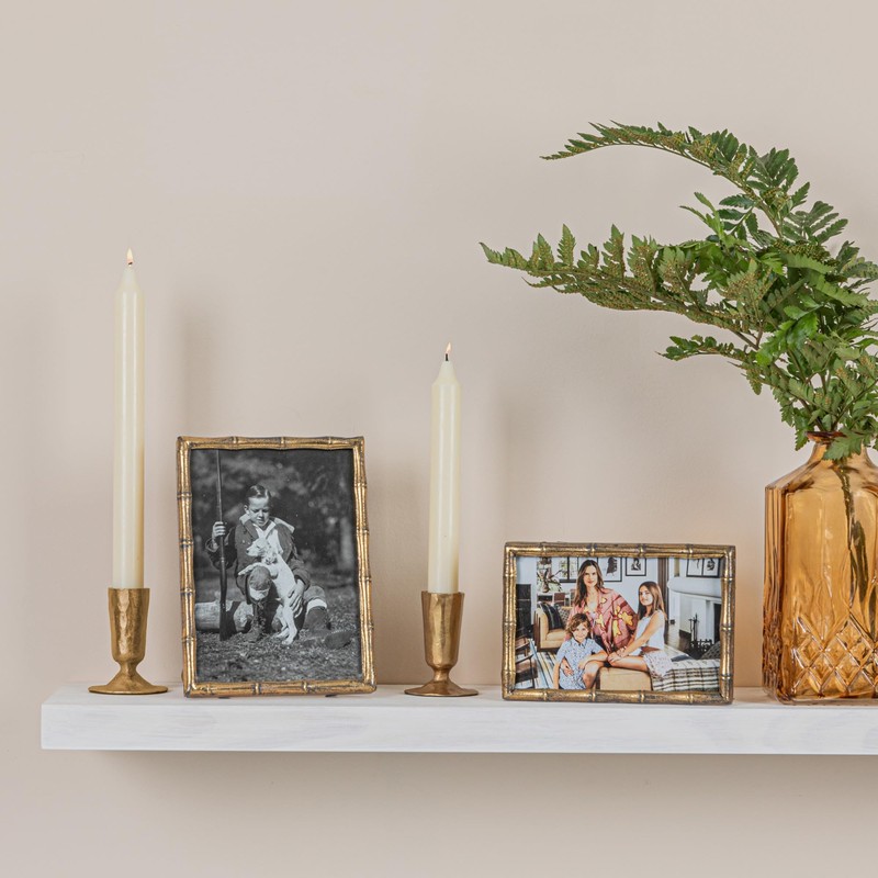 Creative Co-Op Metal and Reclaimed Wood Photo Frame, Gold