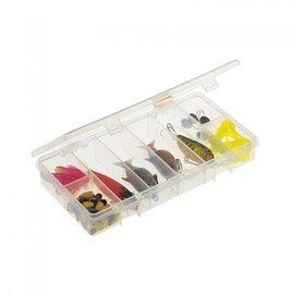 Plano 345046 StowAway 6 Fixed Compartment Box, 8-1/4"L x 4-1/4"W x 1-3/8"H, Clear