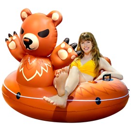 Sunlite Sports 53" Heavy Duty River Tube Inflatable, Premium Water Float to Lounge Above Lake and River, Outdoor Water Raft Sport Fun- Peter The Bear XL