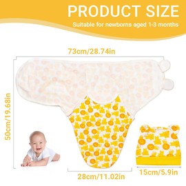 EIHI Pack of 2 Swaddles and Hats, Swaddling Bag Baby 0-3 Months, Baby Sleeping Bag, Newborn Baby Essentials, Swaddling Cloth Baby, Sleeping Bag for Toddlers, Unisex