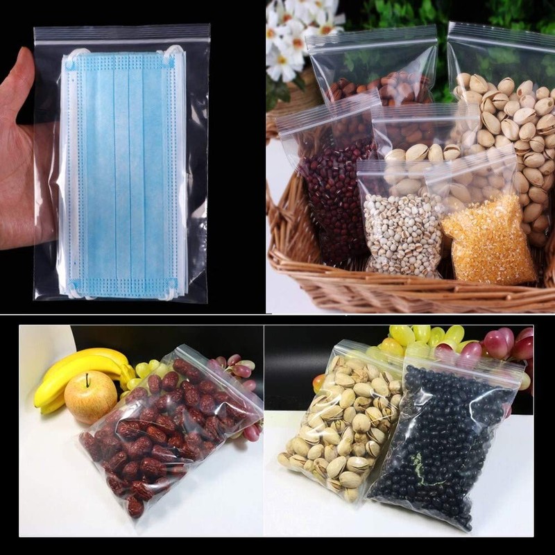 YDD Ziplock Bags 15x20cm, 100PCS, 4 Mil Extra Thick Reusable