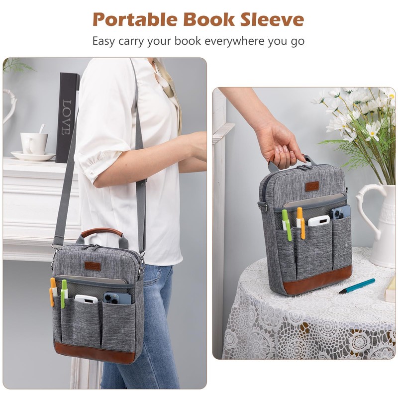 APOFFICE Book Sleeve with Zipper, Book Covers for Book Lovers,