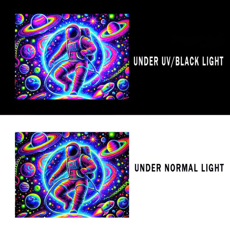 BlissYard Blacklight Tapestry Astronaut Black Light Hanging Backdrop Glow in